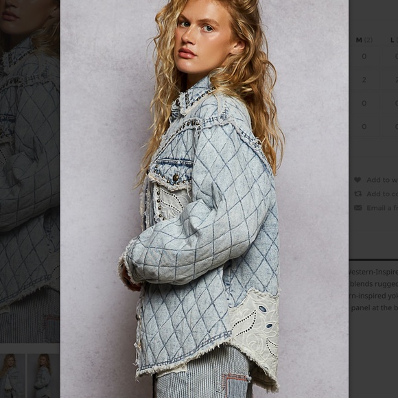 POL “ Rochester “ POL Quilted Jacket Shirt Shacket with Stud Detail 89 - Picture 4 of 8